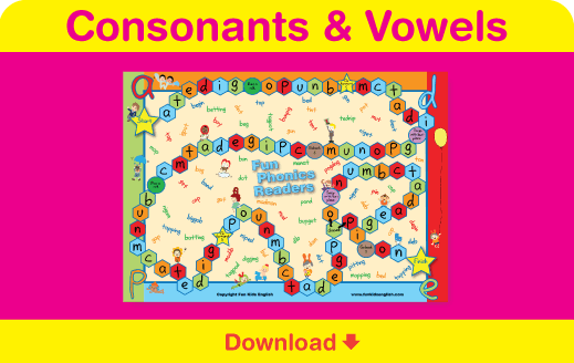 Download our consonants and vowels board game! Download our consonants and vowels board game!